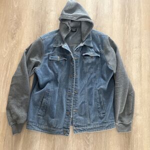 Original Deluxe Supply  Hooded Jean Denim & Jersey Knit Jacket Men’s XL
